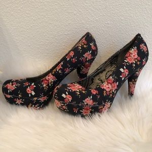 Floral Dollhouse Platform Heels
